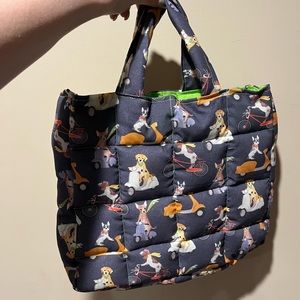 Handmade tote bag! Fun doggy print with accent interior.
